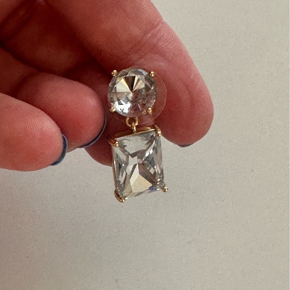 J. Crew Mismatched Crystal Drop Earrings - Picture 4 of 6